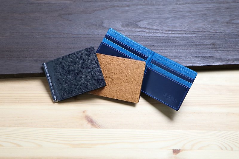 革職人 LEATHER FACTORY【BEAM Money Clip Fold Wallet】Made in Japan - Wallets - Genuine Leather Multicolor