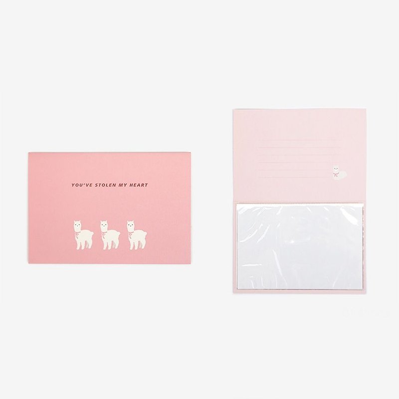 この4×6カード付きDailylike動物公園-01アルパカ、E2D00670 - カード・はがき - 紙 ピンク