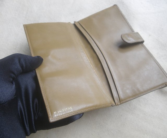 レア　本革　ヴァレンティノ　ヴィンテージ　長財布 長財布 メンズ 二つ折り ブラック 黒 ホースハイドレザー 馬革