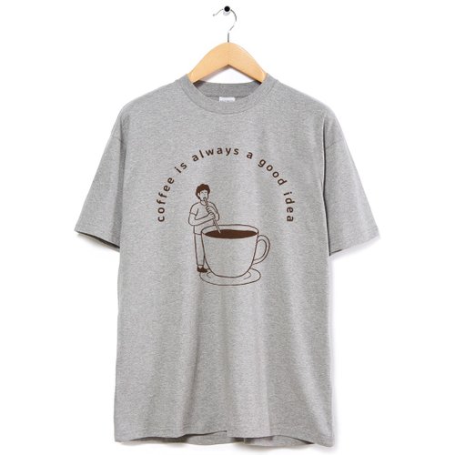 hipster coffee good idea 中性短袖T恤 白色 交換禮物快速出貨咖啡瘋設祭