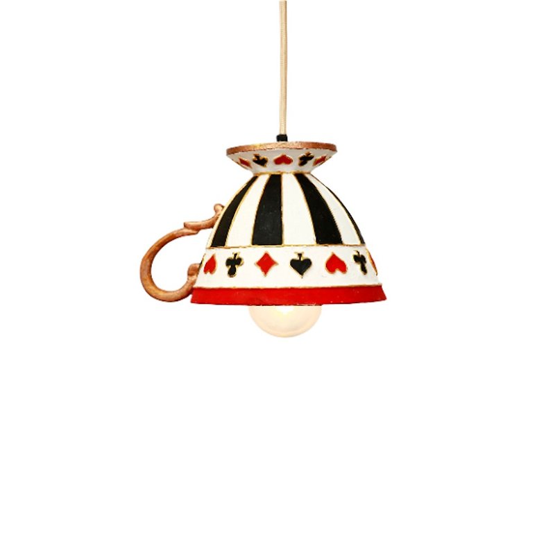 Teacup pendant chandelier White rabbit Kitchen curcus lighting Alice - 燈具/燈飾 - 塑膠 
