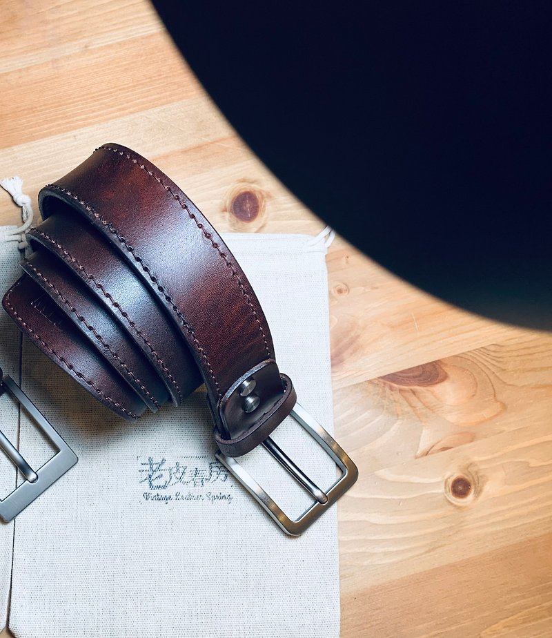 Fully handmade belt - เข็มขัด - หนังแท้ 