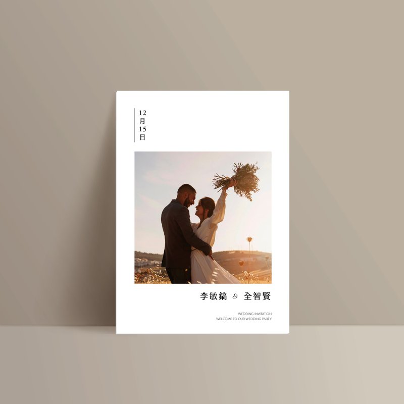 單卡喜帖【 喜帖印刷 】編號2403 明信片喜帖 少量喜帖 喜帖設 - 卡片/明信片 - 紙 紅色