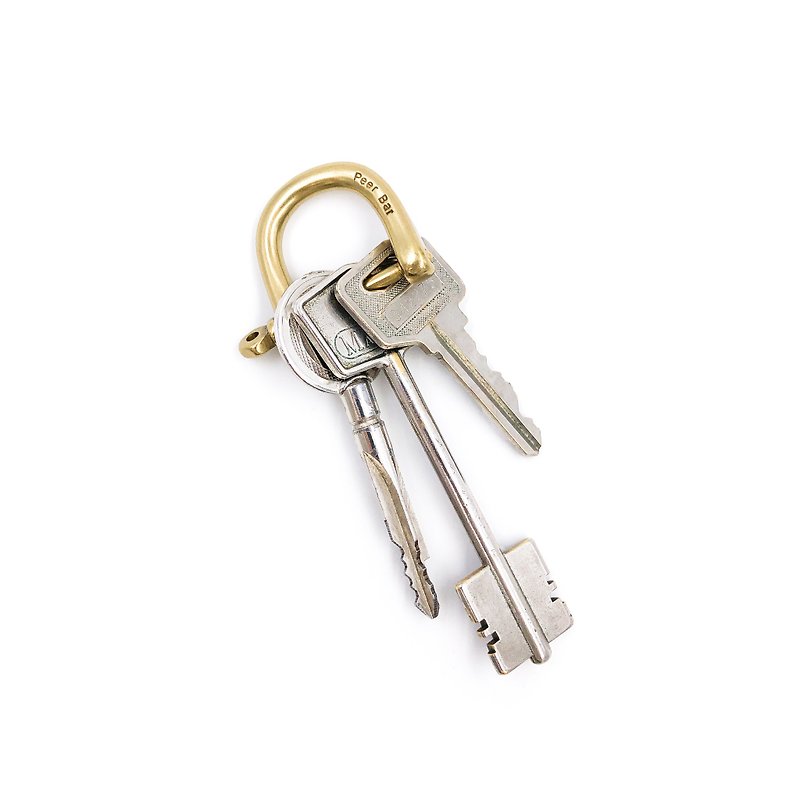 黃銅大馬蹄鑰匙鉤環 - 鑰匙圈/鎖匙扣 - 銅/黃銅 金色