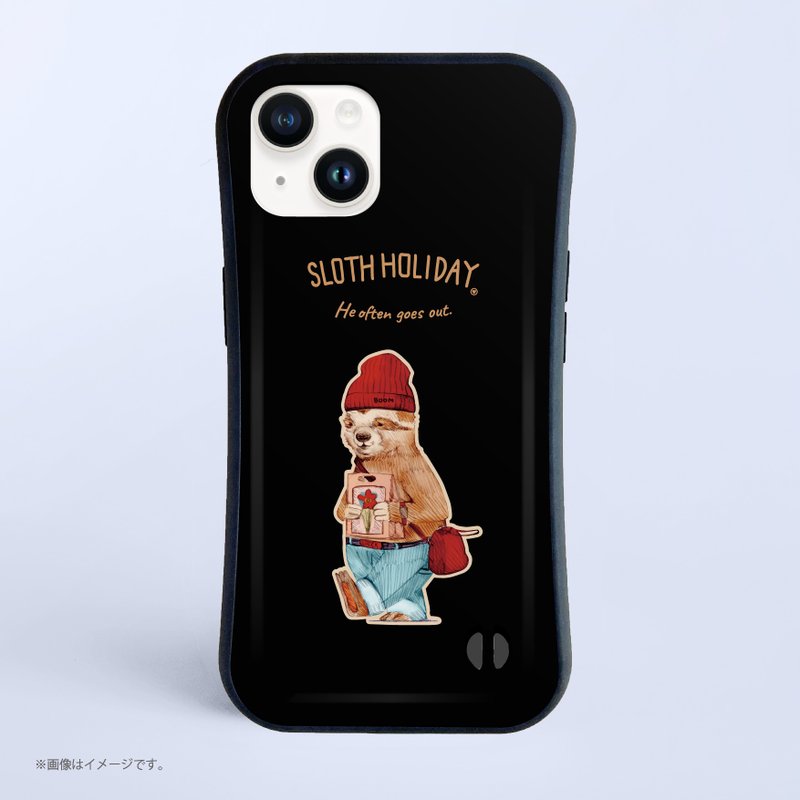 Shockproof Grip iPhone Case/Sloth holiday - Phone Cases - Plastic White