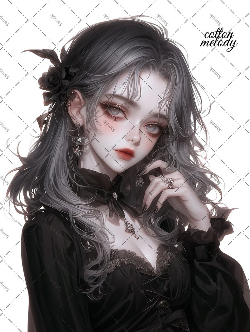 original sticker no.1651 人物ステッカー オリジナルステッカー 人物ステッカー 女の子ステッカー オリジナル人物ステッカー - 貼紙 - 紙 