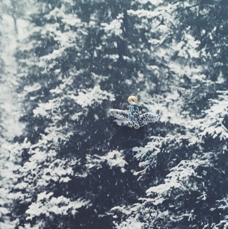 手繪墜子 - 雪鴞 / Strix nebulosa / カラフトフクロウ - 其他 - 其他金屬 灰色