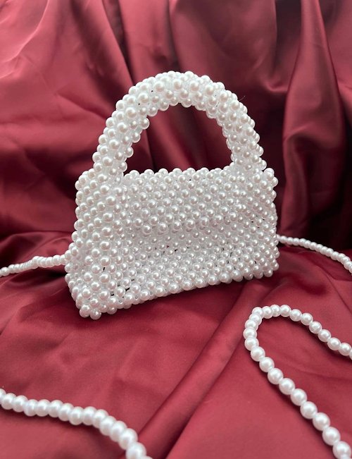 OgilHandMade Beaded Bag Handmade Beads Custom Color Cute Bag 手工珍珠珠袋 串珠 包, 携帯バッグ