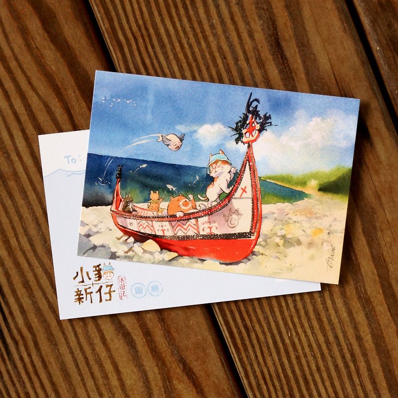 Kitty New Waves Travel Notes Series Postcard - Lanyu - การ์ด/โปสการ์ด - กระดาษ สีน้ำเงิน