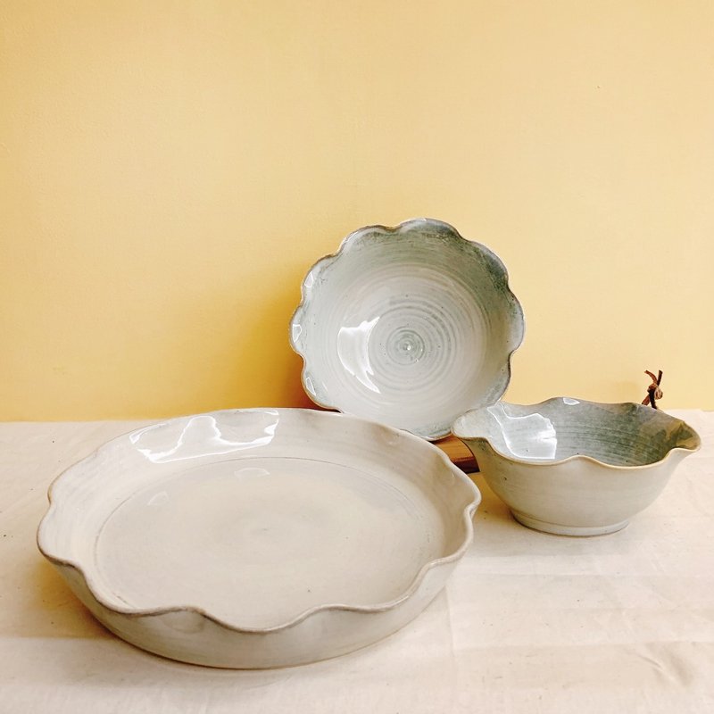 蝴蝶蘭 | 手工白瓷餐盤組 - 碗 - 瓷 白色