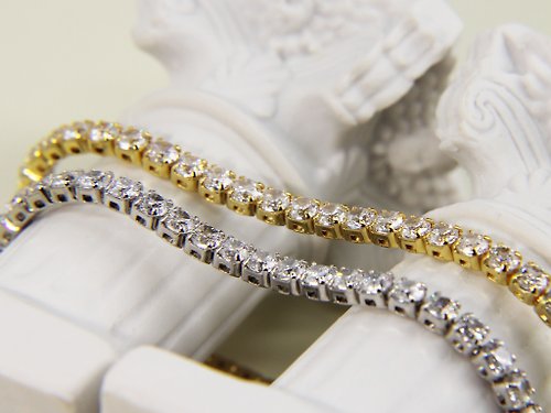 JTK Jewellery 925純銀莫桑石網球手鍊 | 純銀莫桑鑽排鑽手鏈 | 莫桑全鑽手鏈