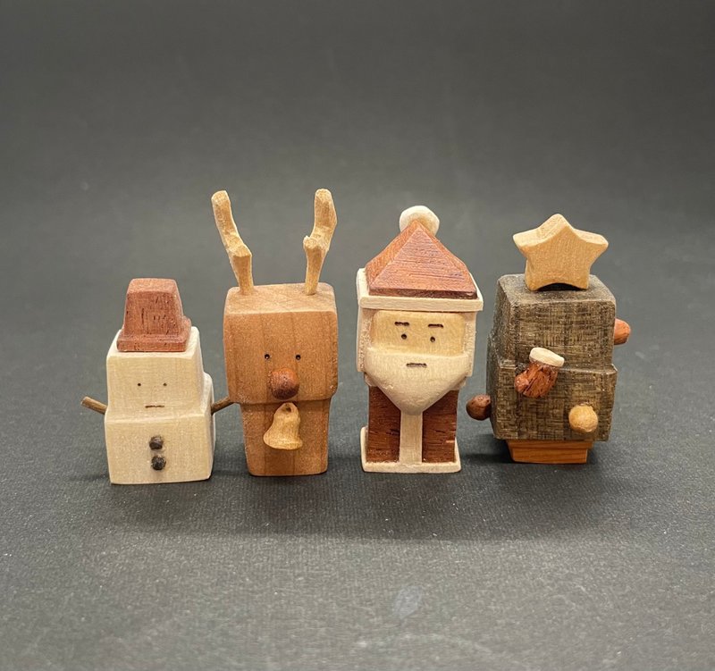 スクエアシリーズクリスマスバージョン - 擺飾/家飾品 - 木頭 咖啡色