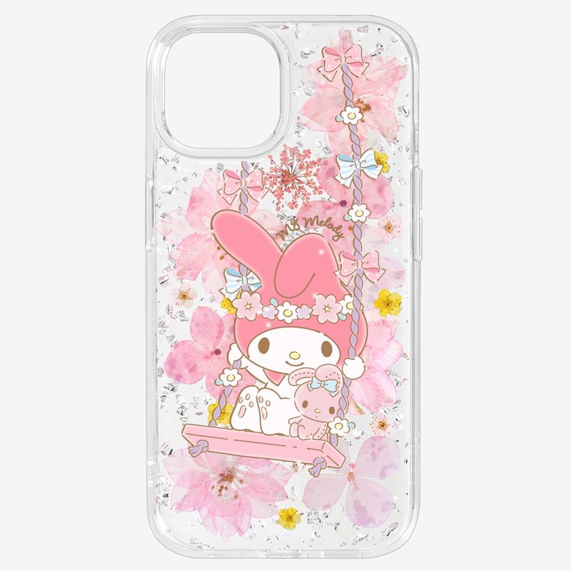 Sakura Melody anti-fall mobile phone case iPhone 15 14 13 12 Pro Max genuine co-branded case - เคส/ซองมือถือ - วัสดุอีโค สึชมพู