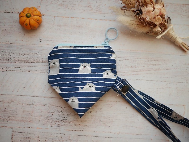 Small sea bream stereo triangle pacifier bag - Other - Cotton & Hemp Blue