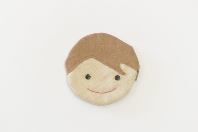 Smile Coaster-Boy - Coasters - Paper Brown