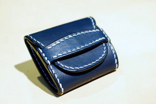 小比革物 XIAOBI LEATHER 深藍信封式皮革零錢包 真皮 手工 城市探險家系列 CITY02B