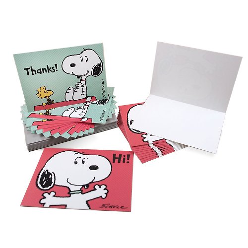 205剪刀石頭紙 Snoopy精裝盒卡-史努比說嗨 40入【Hallmark-Peanuts 問候感謝】