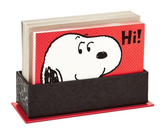 Snoopy Hardcover Box Card Snoopy Says Hi Hallmark Peanuts Greetings And Thanks Shop Hallmarkcards Cards Postcards Pinkoi