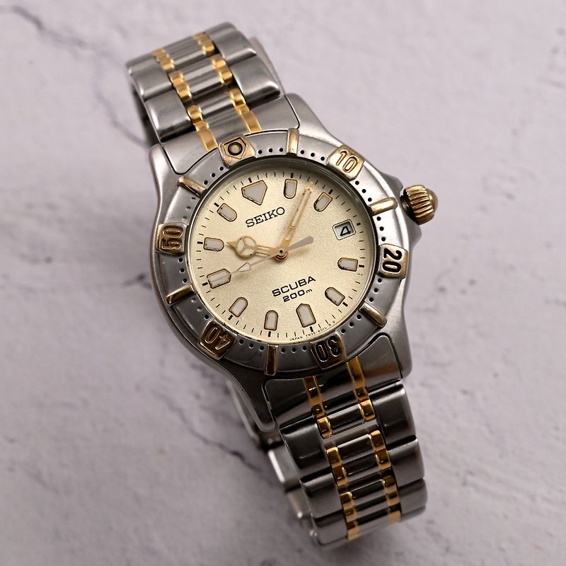 Vintage 1992 SEIKO SCUBA 36mm SBBC012 7N35-6010 Diver's 200m QUARTZ from japan - นาฬิกาผู้หญิง - สแตนเลส สีทอง