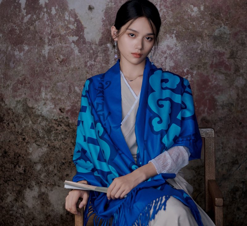 【哈達圍巾】 城市遊牧風/藏族元素/五彩流蘇披肩 - 絲巾 - 其他材質 多色