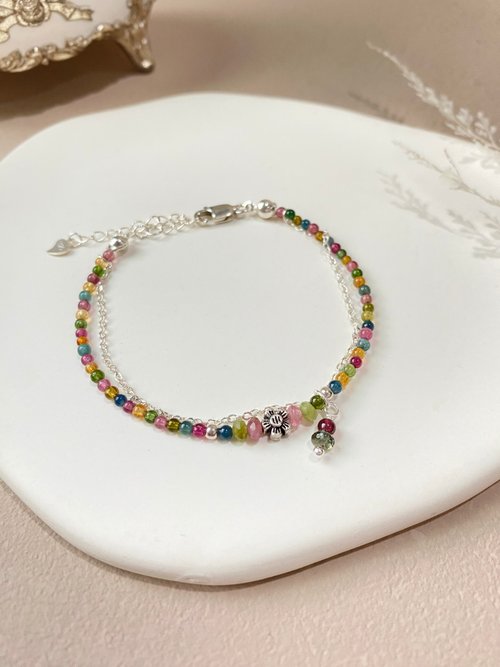 Kimiko手作飾品 【Kimiko手作飾品】純銀黑玫瑰碧璽手鍊