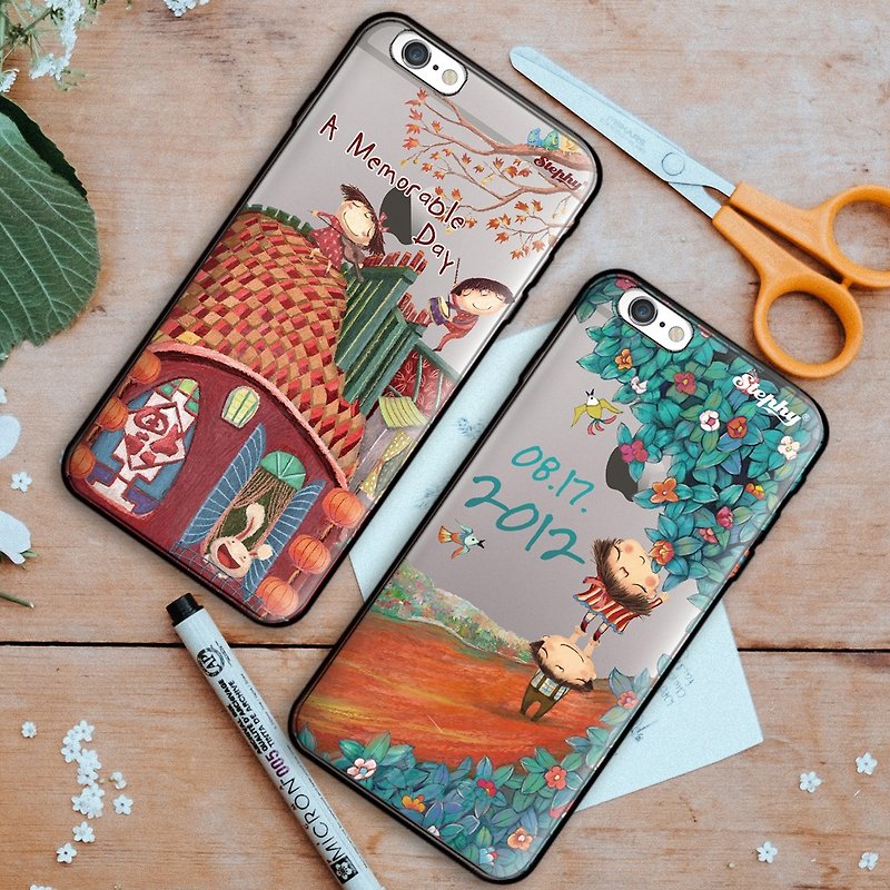 Stephy Custom Couple Phone Case /Valentines Day Gift /For Him Gift For Her Gift - เคส/ซองมือถือ - พลาสติก 