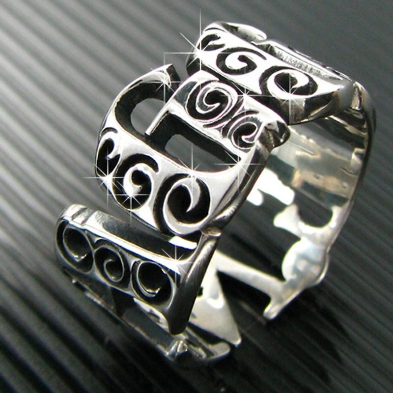 客製化.925純銀首飾 RSNT00025-風格名字戒指 - 戒指 - 其他金屬 