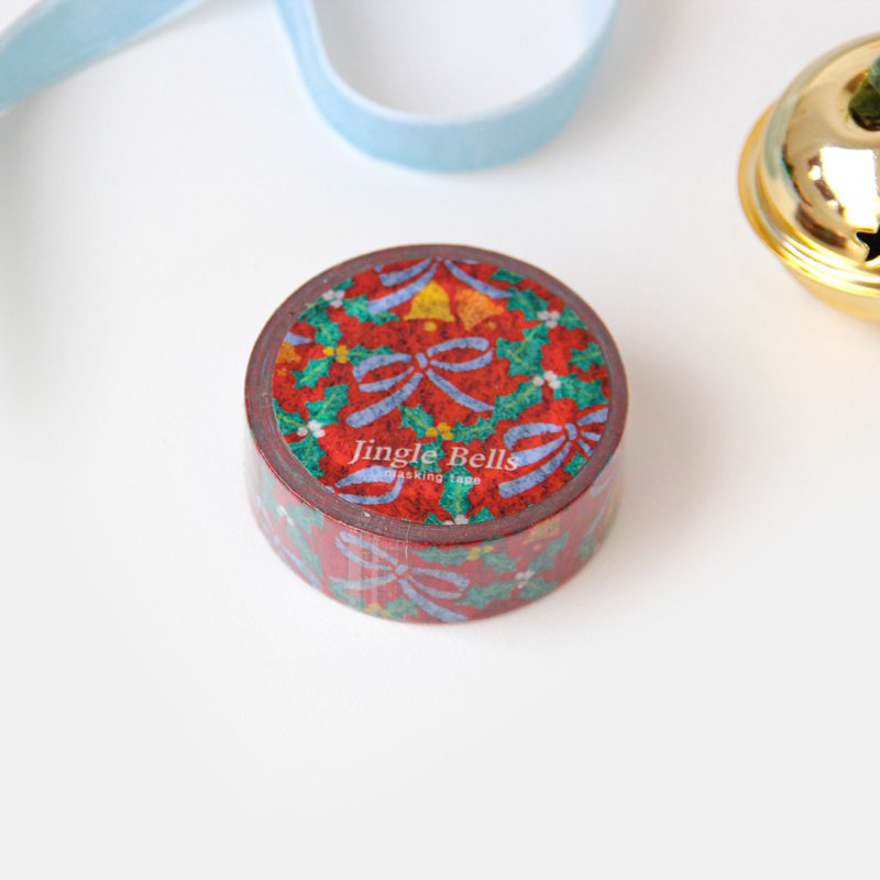 Carpet Masking Tape | Jingle Bells - 紙膠帶/和紙/PET - 紙 紅色