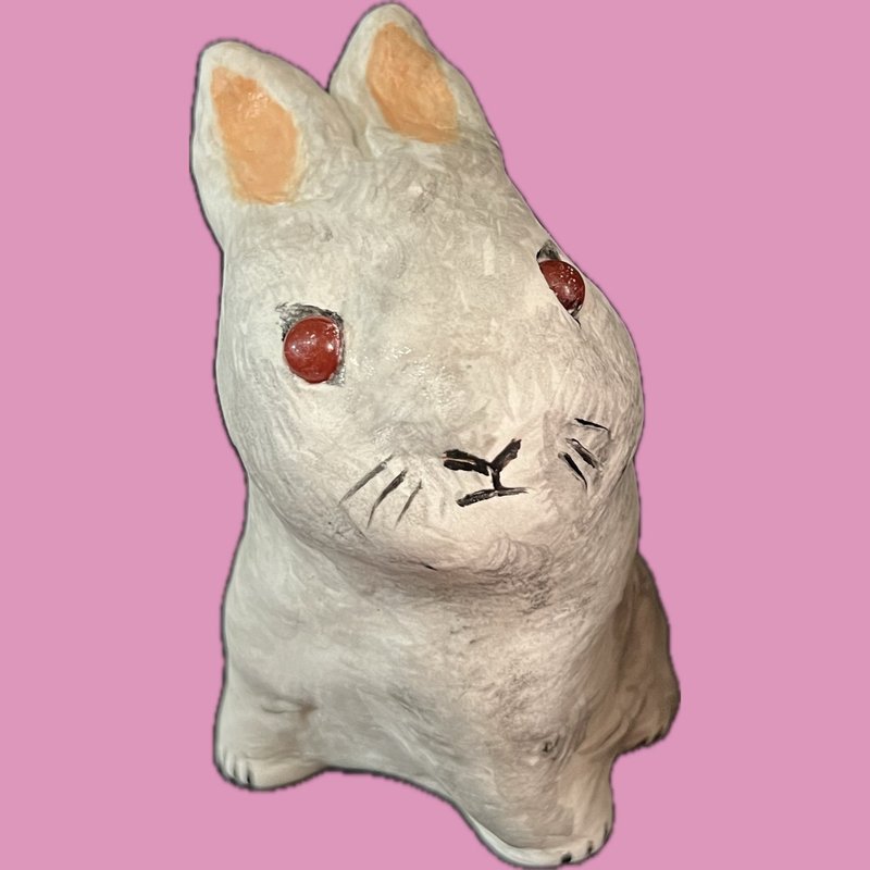 CLAY PET White Rabbit Designed by Angela Lao ANWA CLAY - ของวางตกแต่ง - ดินเหนียว ขาว