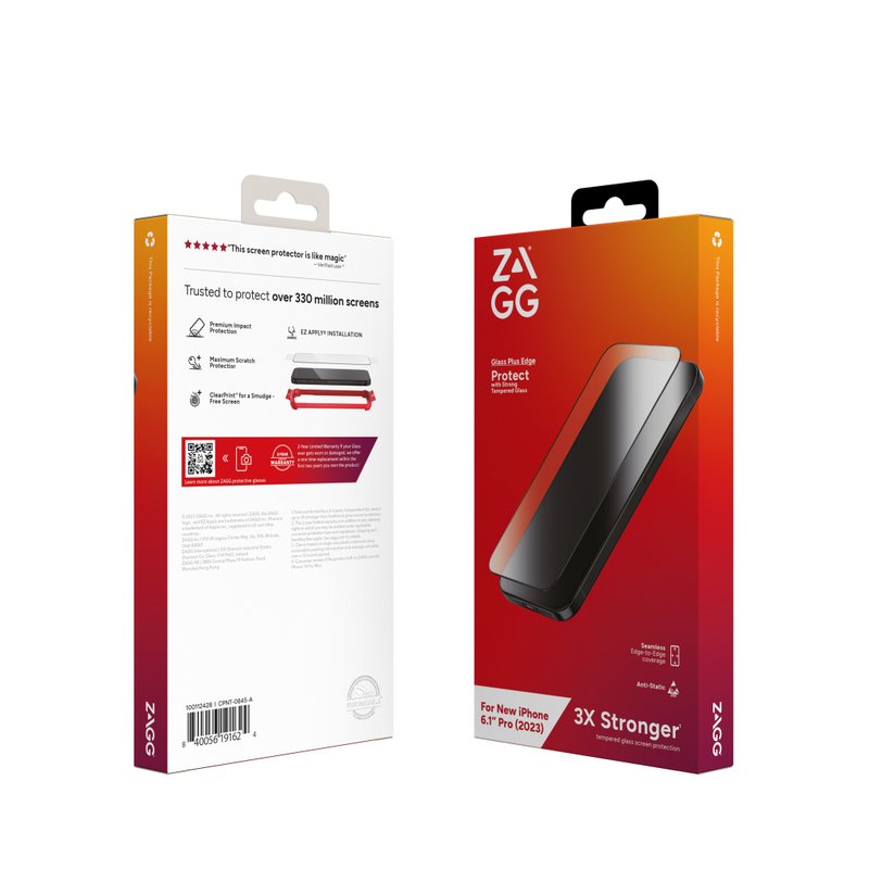ZAGG iPhone 15 Glass Elite Edge Privacy 全覆蓋防偷窺玻璃保護 - 手機配件 - 玻璃 透明
