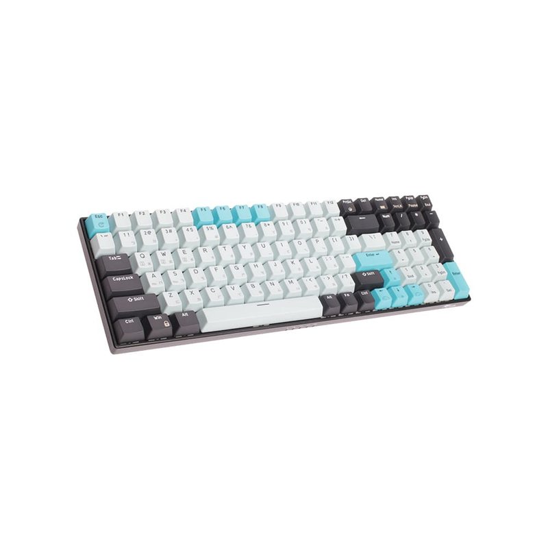 【RK】RK100 PRO 96% 藍牙三模無線機械鍵盤 紅軸 冰藍光 PBT 暮 - 電腦配件 - 塑膠 藍色
