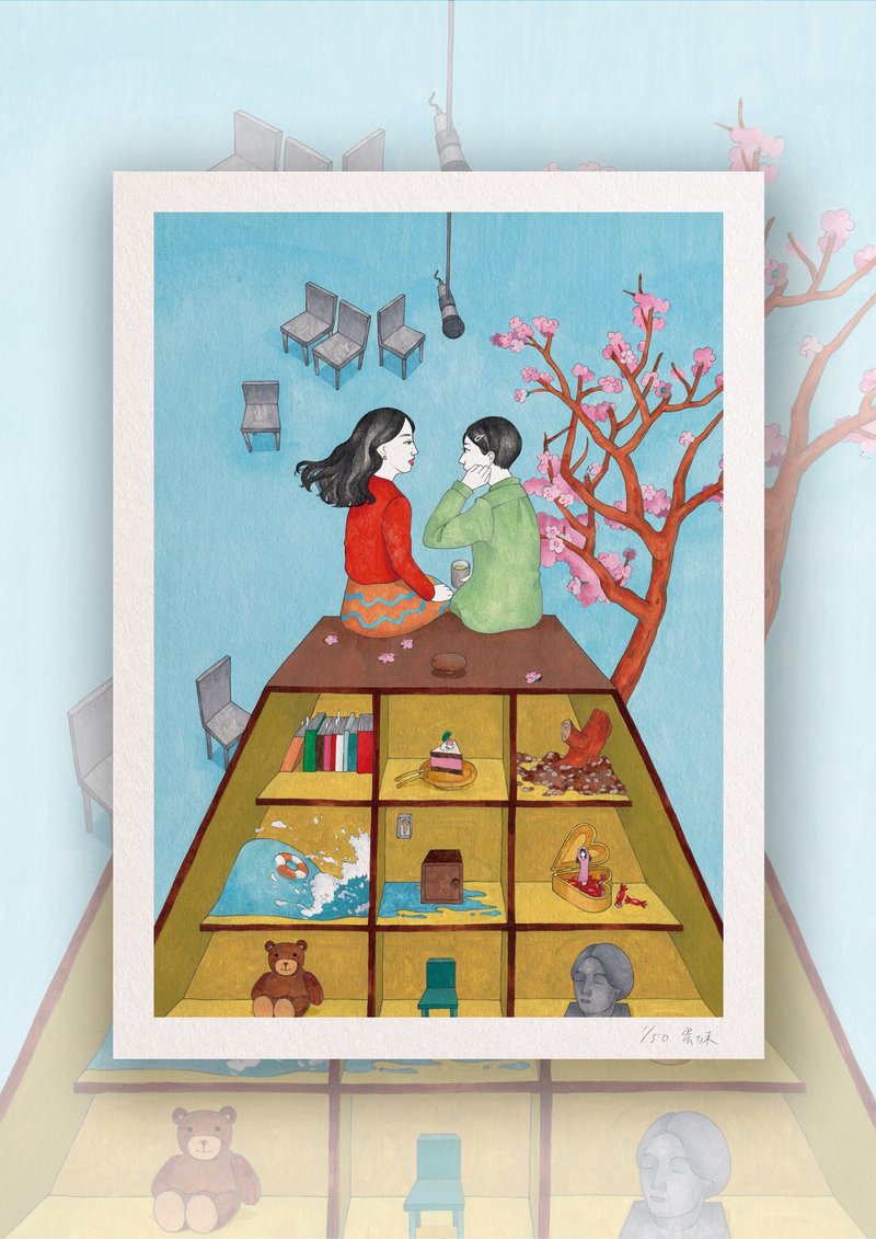 藝術微噴複製圖 | 再見的時間單位【聊天】 - 海報/掛畫/掛布 - 紙 藍色