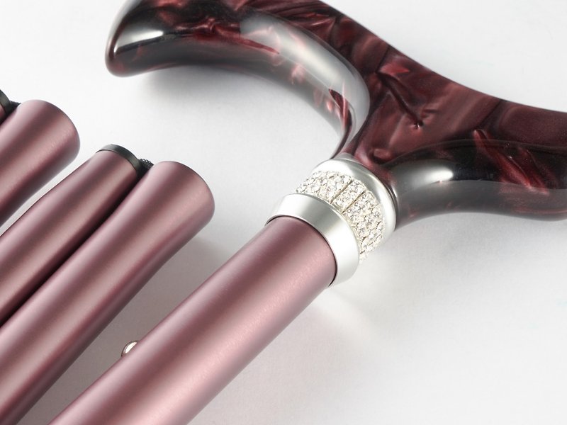 皇家系列 施華洛世奇水鑽折疊手杖 - 鑽酒紅 - 其他 - 鋁合金 紫色