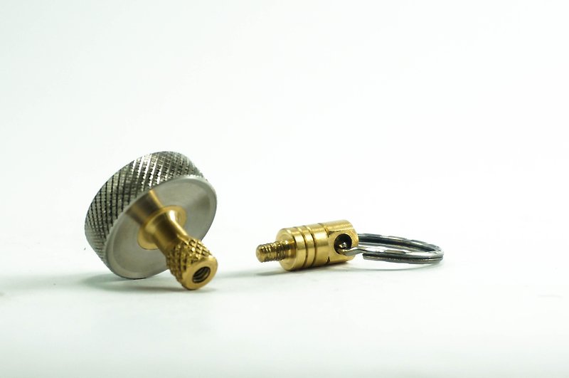 EDC Top 攜帶式手工金屬陀螺掛飾_銅+不鏽鋼製螺紋版 - 鑰匙圈/鑰匙包 - 其他金屬 