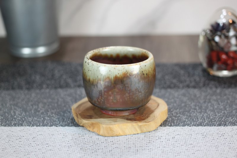 【送禮好物】100ml 天目釉 柴燒茶杯 鶯歌名家葉敏祥手工作品 - 其他杯子 - 瓷 