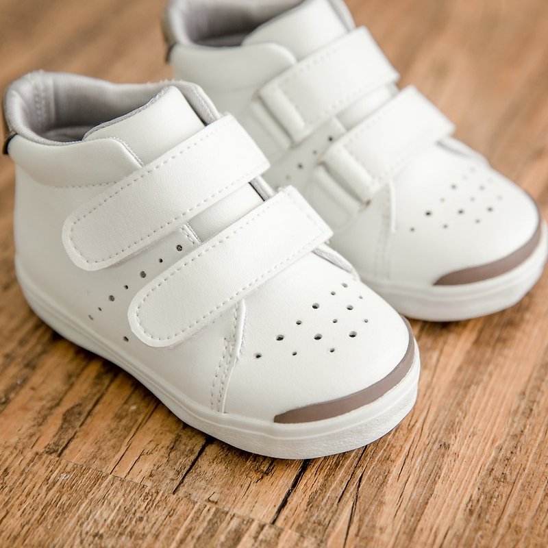 วัสดุอื่นๆ รองเท้าเด็ก ขาว - William White High Top Casual Shoes (Metal Grey)