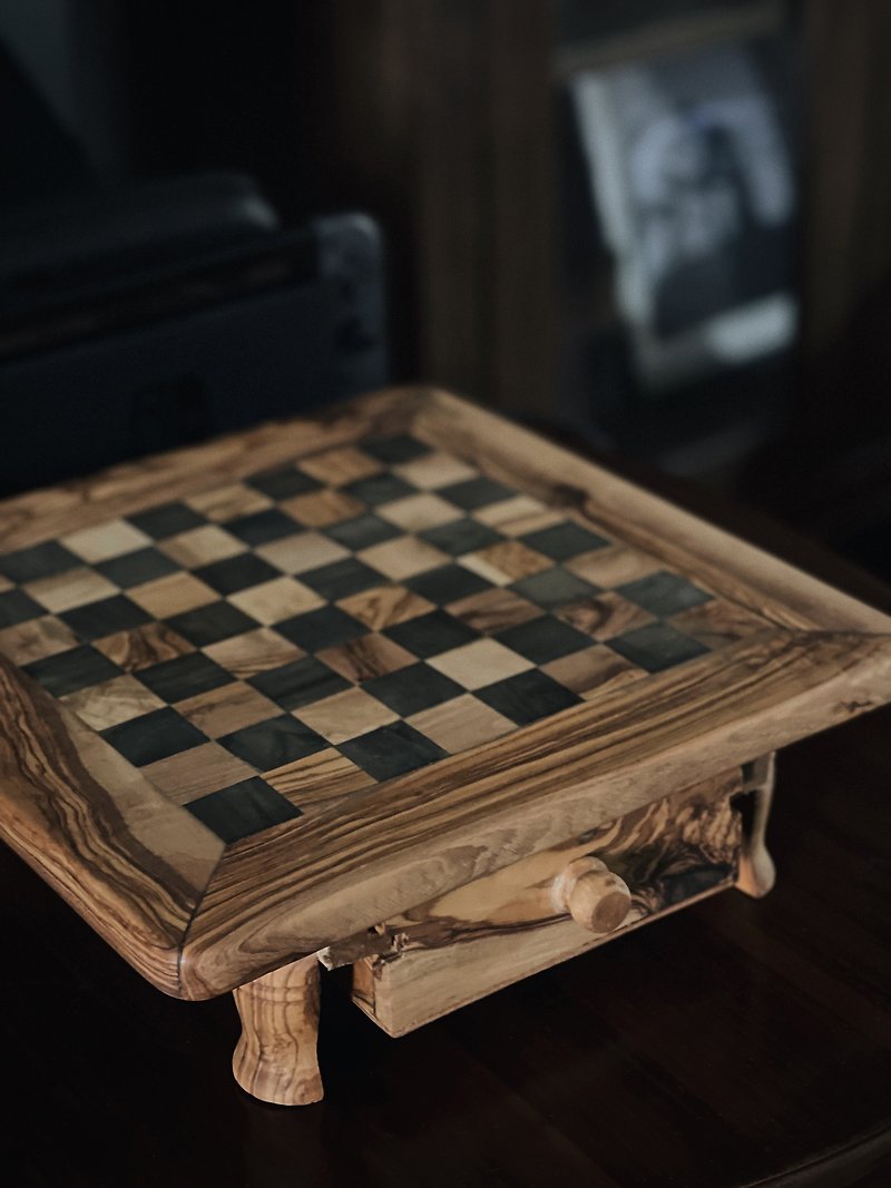 Classic Olive Wood Chess Set with Drawer - บอร์ดเกม - ไม้ 