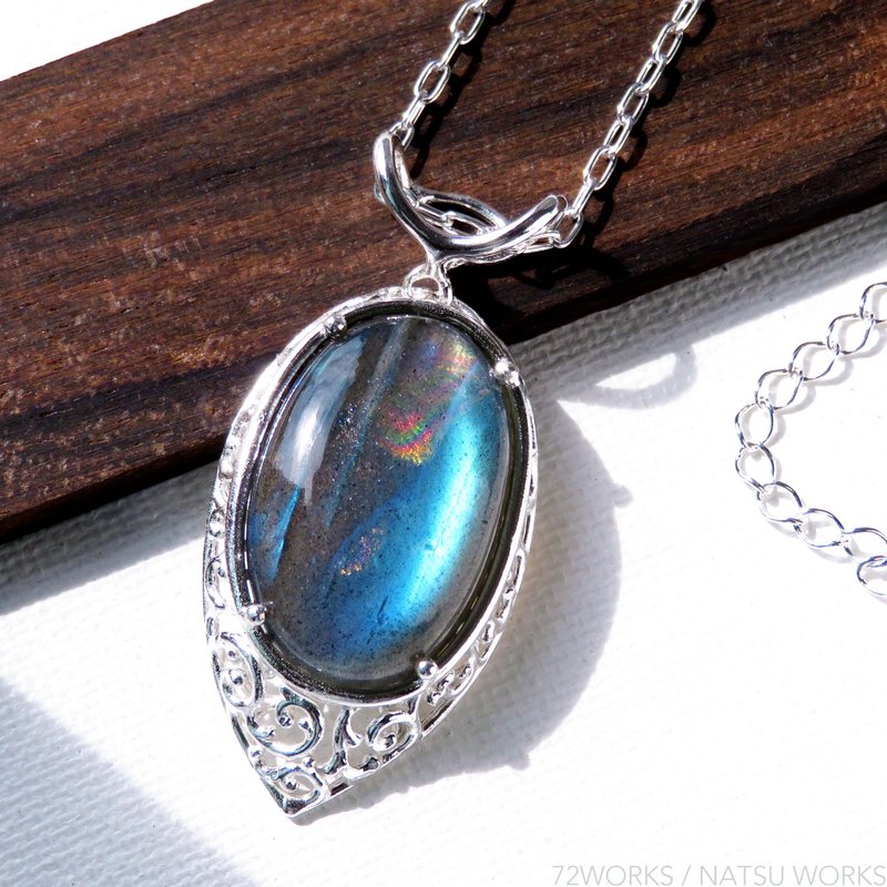 ラブラドライト ネックレス / Labradorite Necklace - 項鍊 - 寶石 藍色