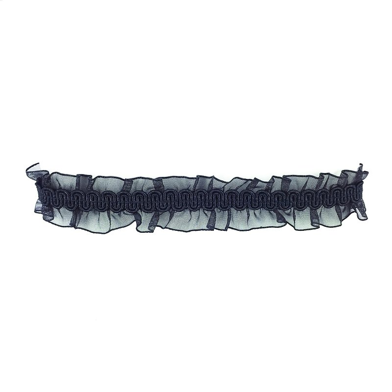 Velvet Crochet Choker - 項鍊 - 其他材質 黑色