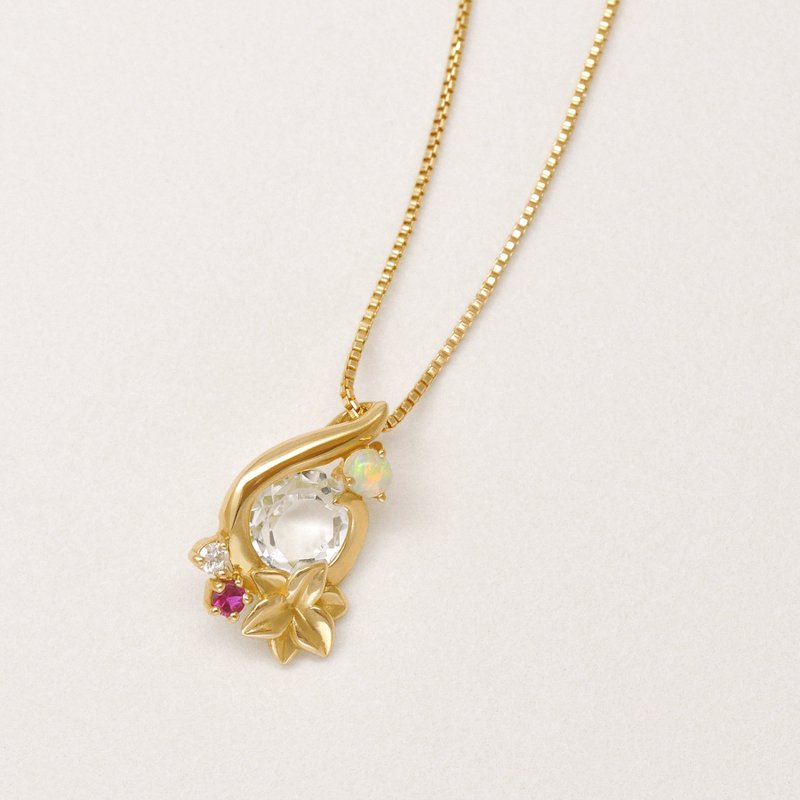 【誕生花珠寶】 七月 - 百合項鍊 (10K 黃金) - 項鍊 - 貴金屬 