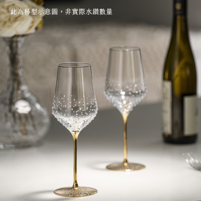 【GRANDI】奧地利 極光金梗380白酒杯 (少量水鑽限定版) - 酒杯/酒器 - 玻璃 