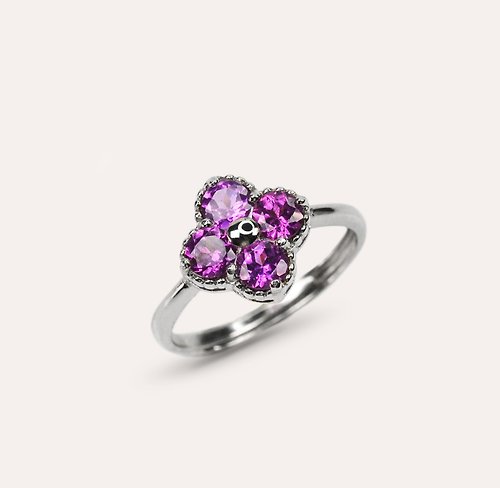 安的珠寶 AND Jewel AND 紫石榴 紫色 圓形 4mm 戒指 和諧系列 Blossom 天然寶石