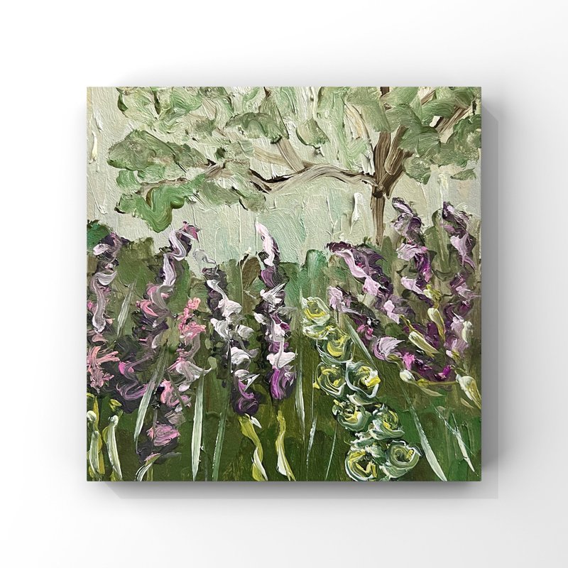 Spring Landscape Oil Painting Spring Flowers Garden Art Floral Wall Art Decor - 海報/掛畫/掛布 - 其他材質 多色