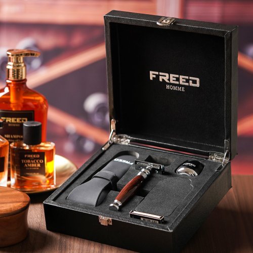 FREED 快速出貨【FREED】尊爵四件組封閉式雙刃安全刮鬍刀禮盒 客製刻字