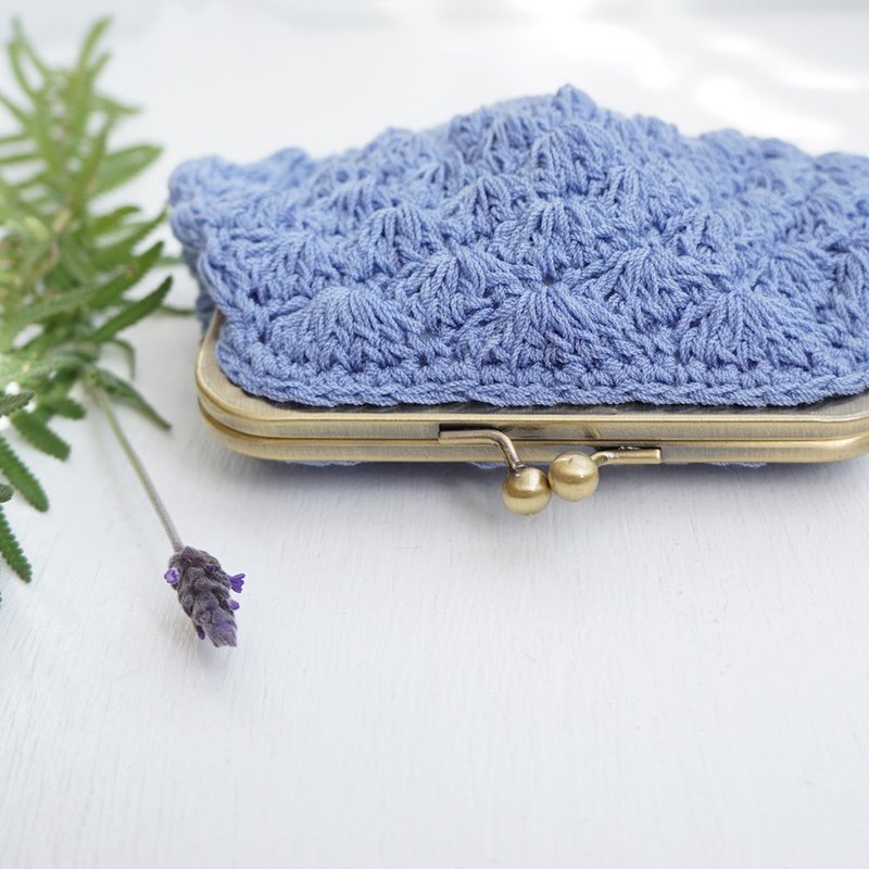 Ba-ba handmade Crochet pouch No.C1545 - 化妝包/收納袋 - 其他材質 紫色