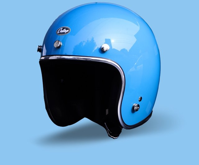 台湾製ブルーレトロ 無地 ハーフフェイス ヘルメット 全33色 たまご型