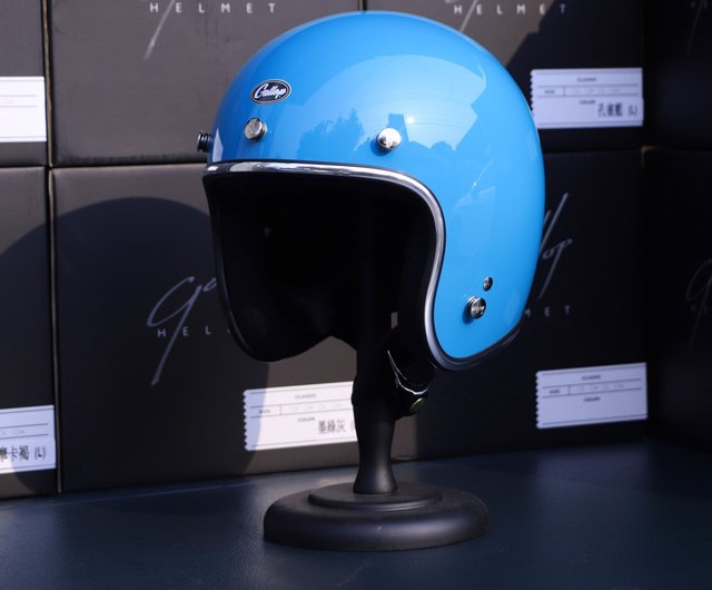 台湾製ブルーレトロ 無地 ハーフフェイス ヘルメット 全33色