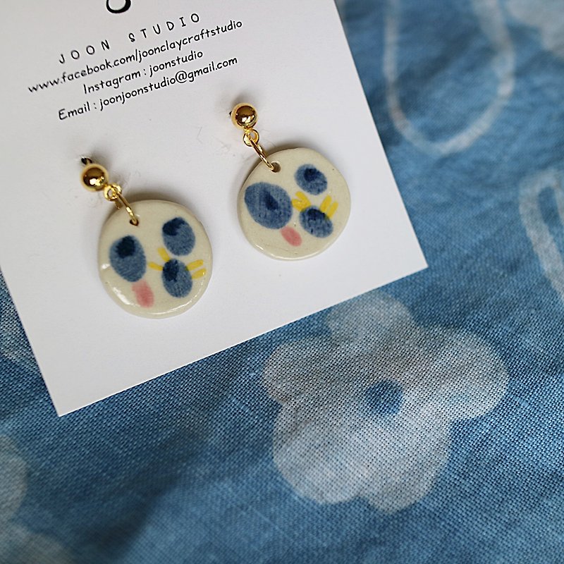 Dot Dot earring 2 - Earrings & Clip-ons - Pottery Blue