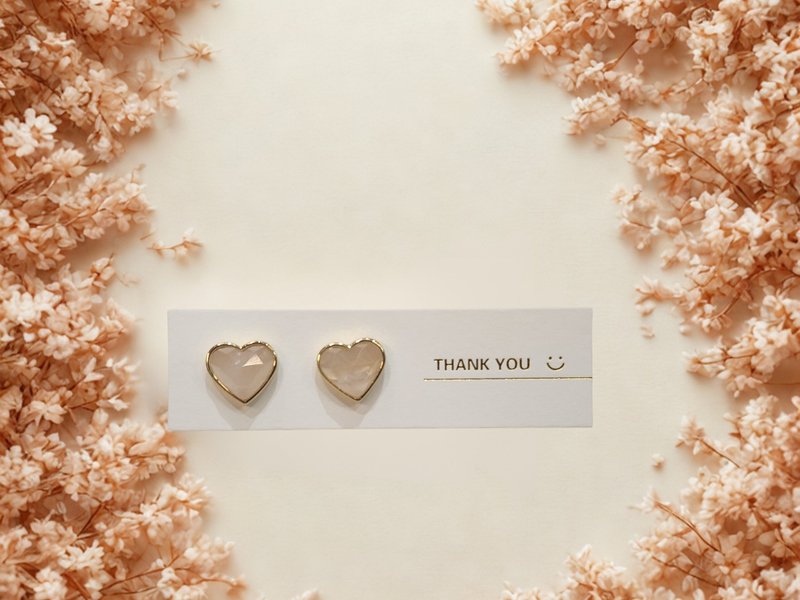 心之遙想 ‧ 粉水晶 ‧ 晶石耳環 - 耳環/耳夾/耳骨夾 - 水晶 紫色