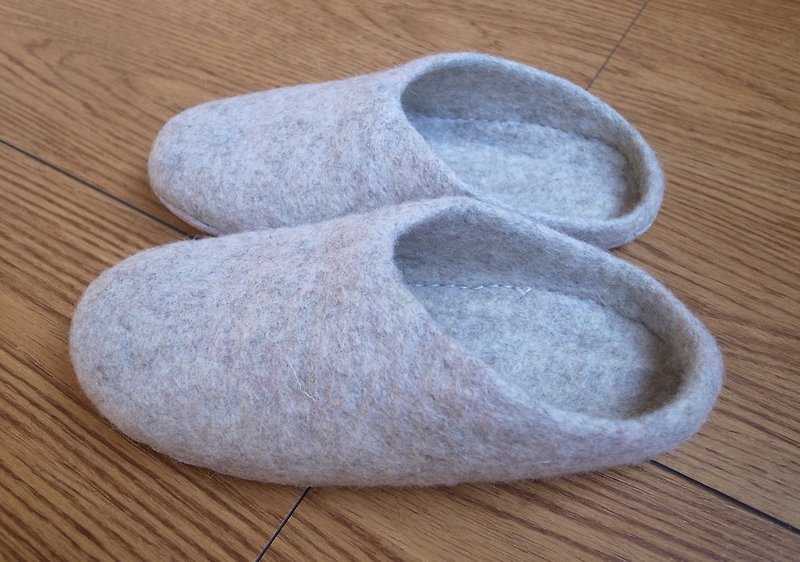 ウールフェルト手作り靴インドアシューズ屋内ドラッグベージュ23cm 23.5cm 26cm - ルームシューズ・スリッパ - ウール ホワイト